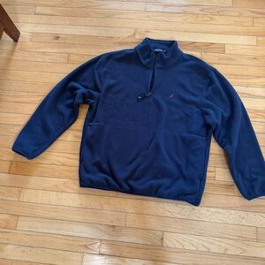 Nautica Men's Dark Blue Zip-Up Sweater Size Large Fleece